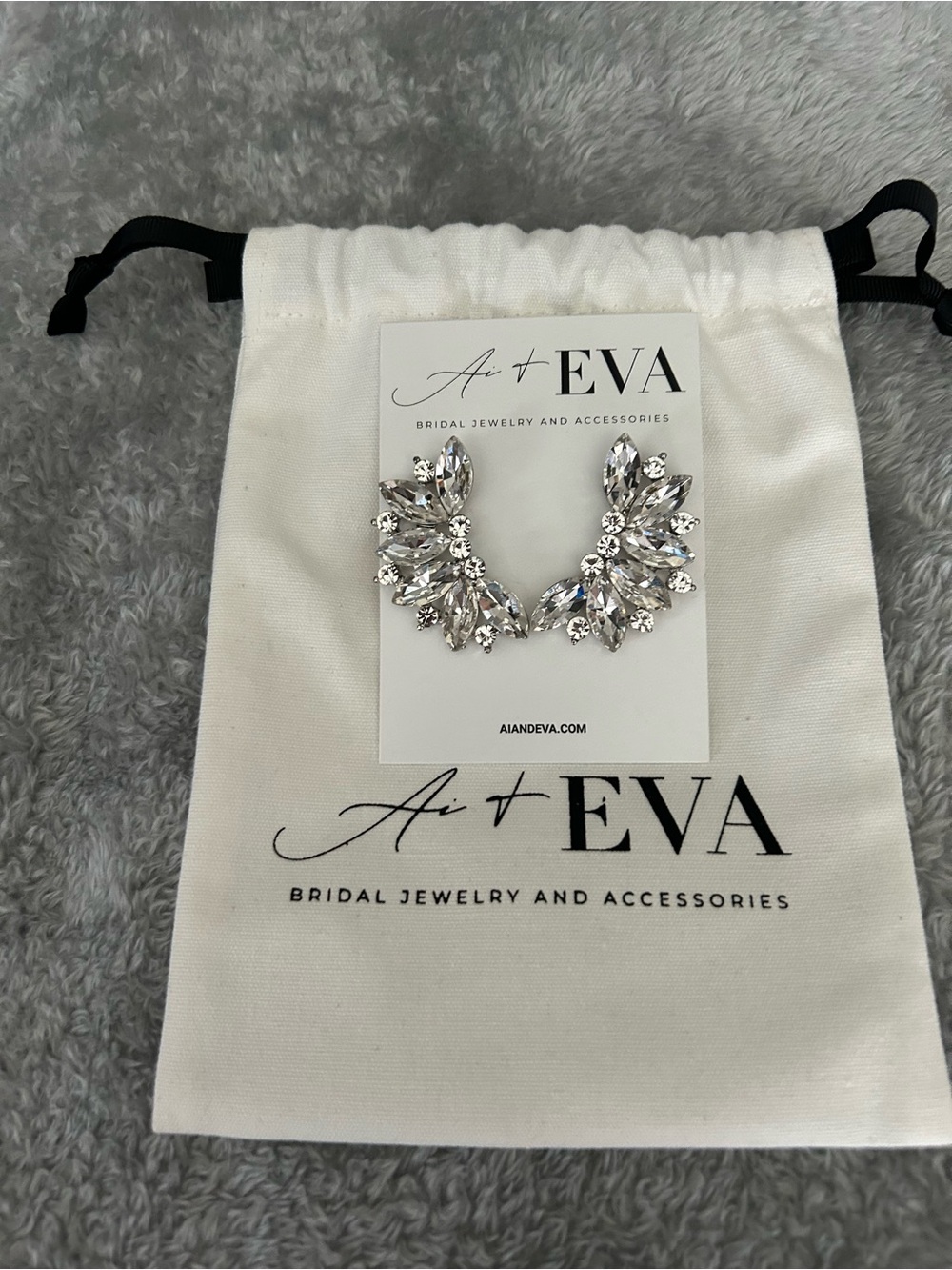 Silver Crystal Bridal Earrings